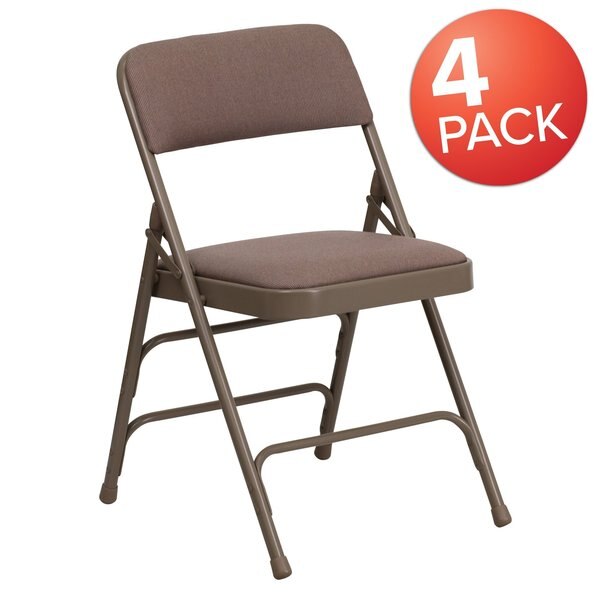 Beige Fabric Folding Chair