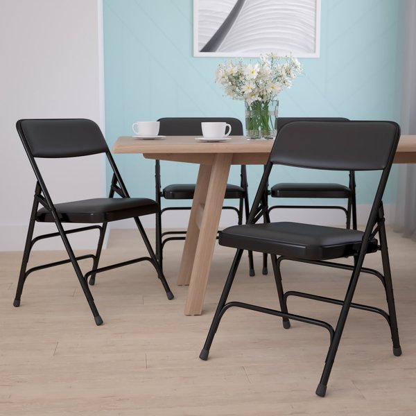 Black Vinyl Folding Chair