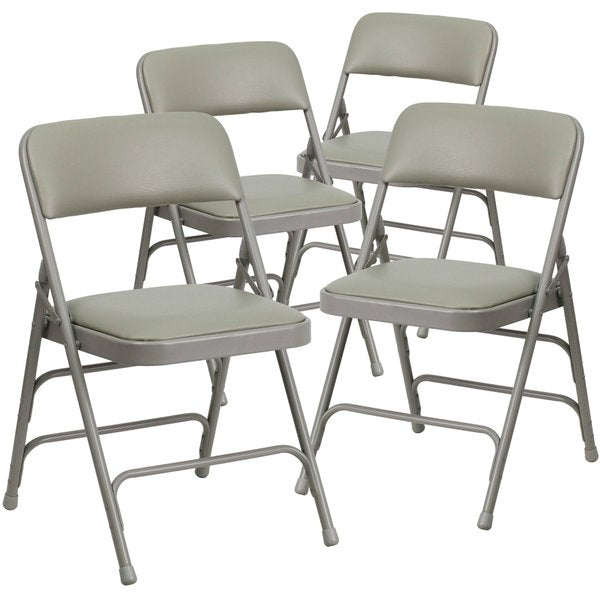 Gray Vinyl Folding Chair