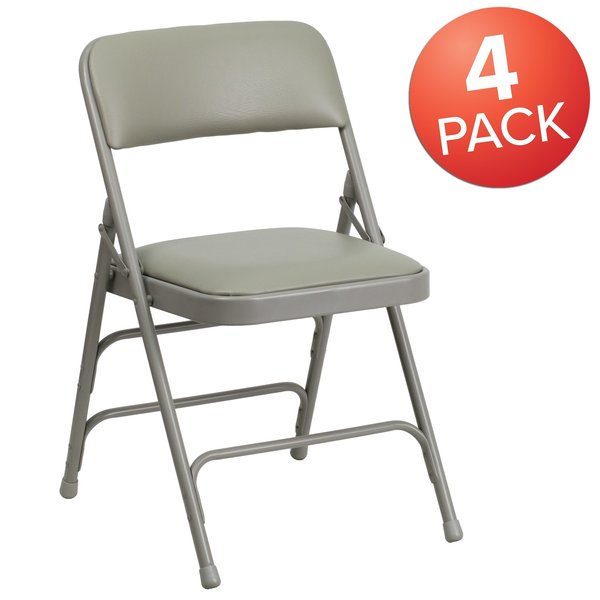 Gray Vinyl Folding Chair