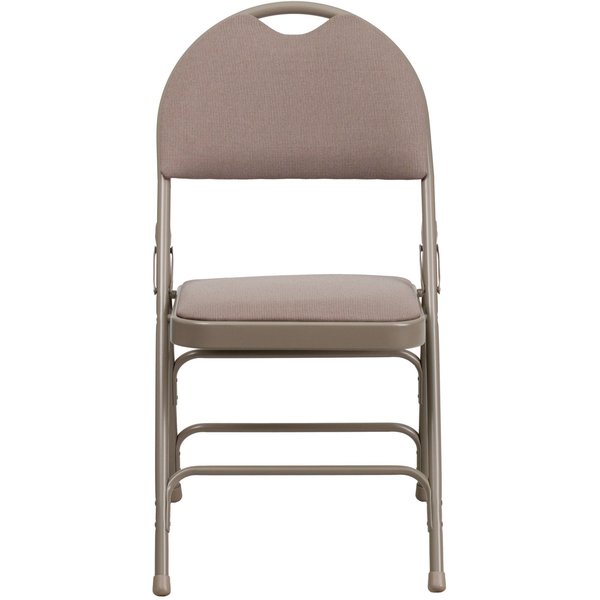 Beige Fabric Folding Chair