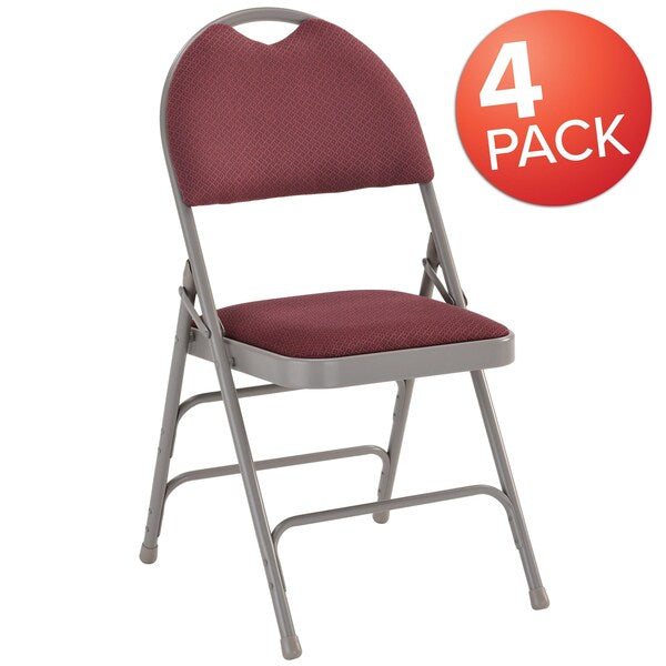 Burgundy Fabric Folding Chair
