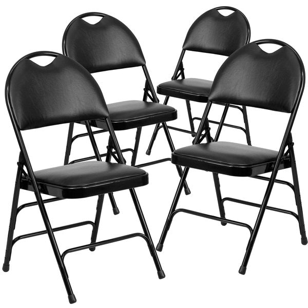 Black Vinyl Folding Chair