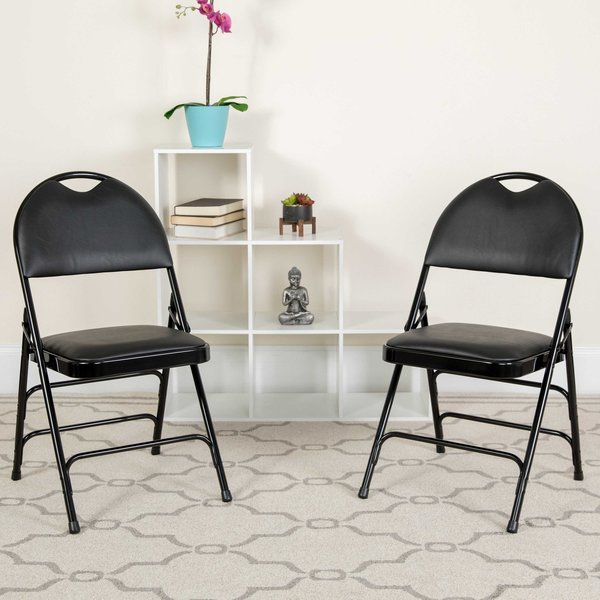 Black Vinyl Folding Chair