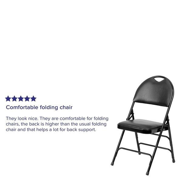 Black Vinyl Folding Chair
