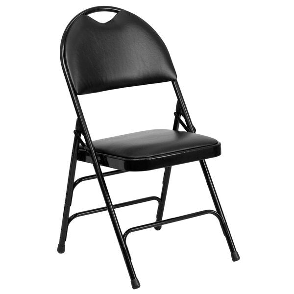 Black Vinyl Folding Chair