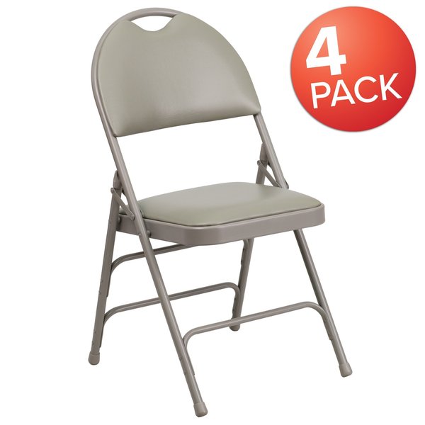 Gray Vinyl Folding Chair