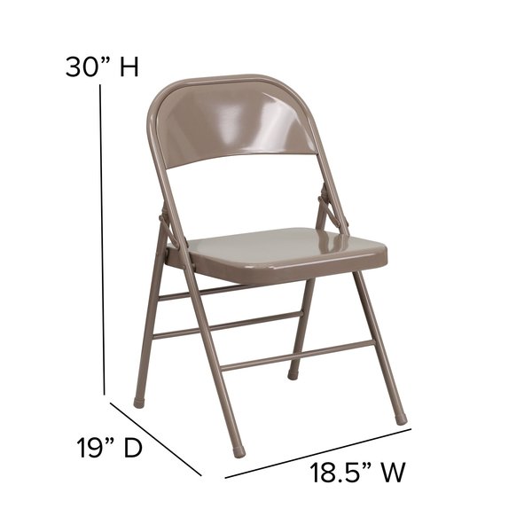 Beige Metal Folding Chair