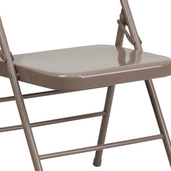 Beige Metal Folding Chair