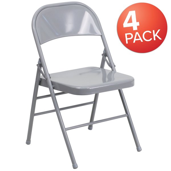 Gray Metal Folding Chair