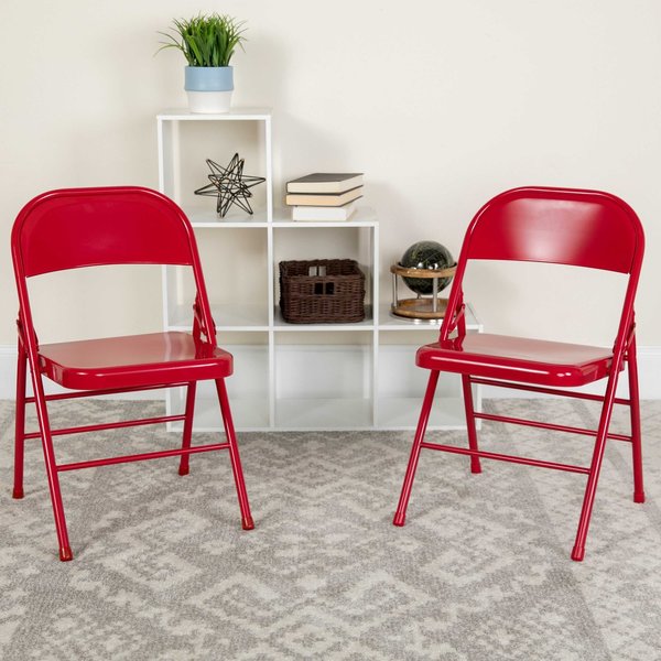 Red Metal Folding Chair
