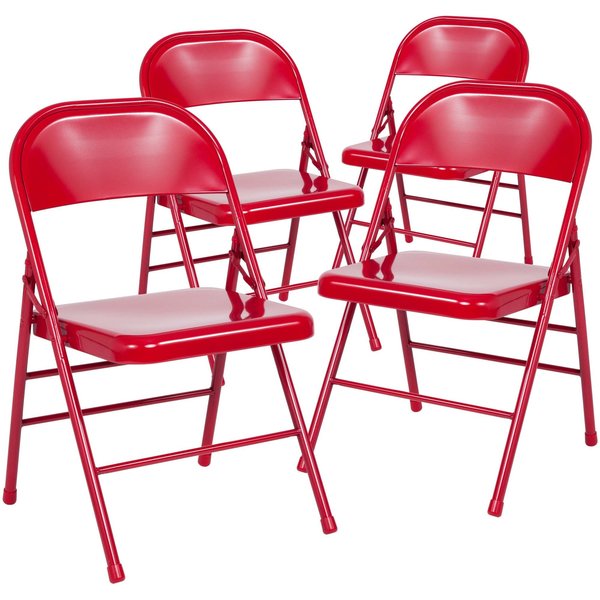 Red Metal Folding Chair