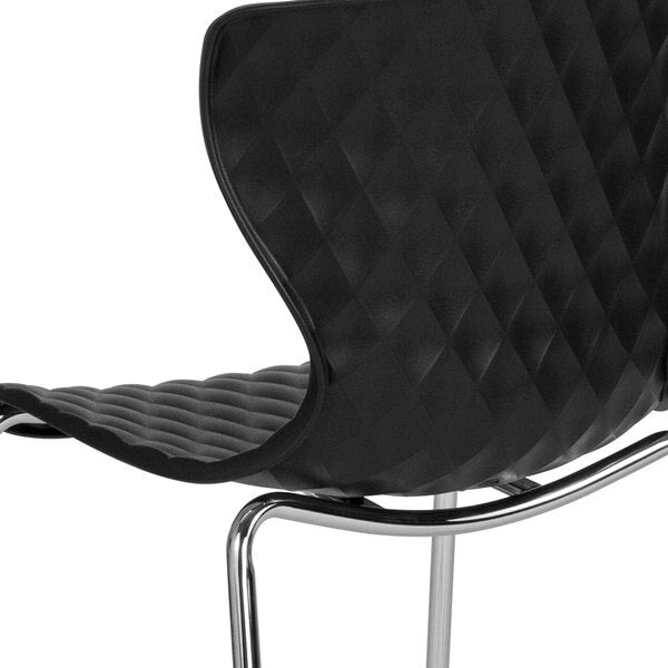 Lowell Contemporary Design Black Plastic Stack Chair, PK4