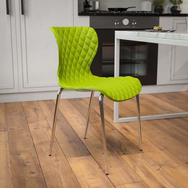 Lowell Contemporary Design Citrus Green Plastic Stack Chair, PK4