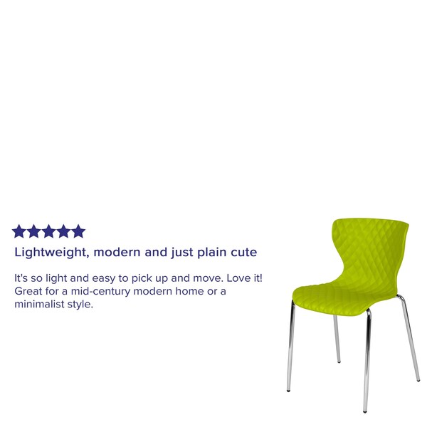 Lowell Contemporary Design Citrus Green Plastic Stack Chair, PK4
