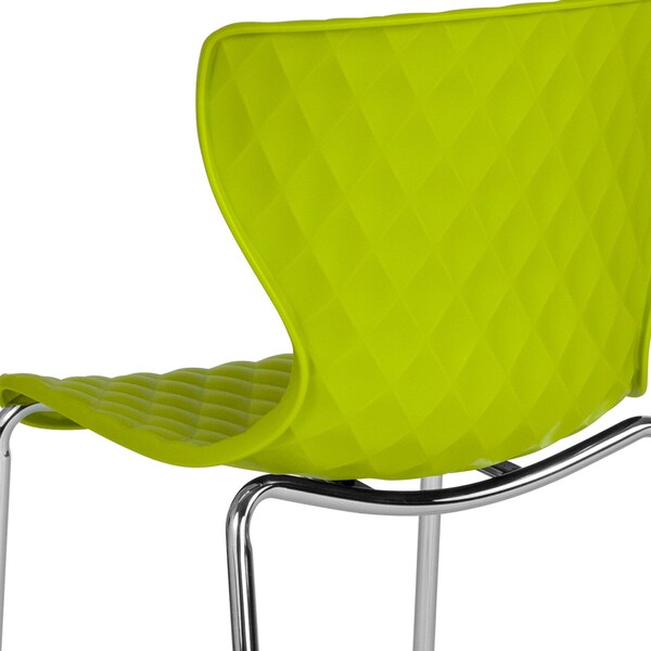 Lowell Contemporary Design Citrus Green Plastic Stack Chair, PK4