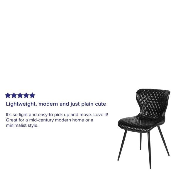 Bristol Contemporary Upholstered Chair in Black Vinyl, PK4