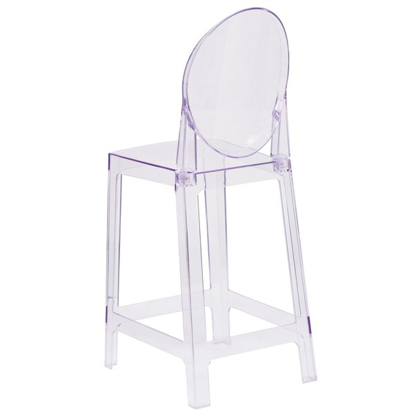 4PK Ghost Counter Stool with Oval Back in Crystal