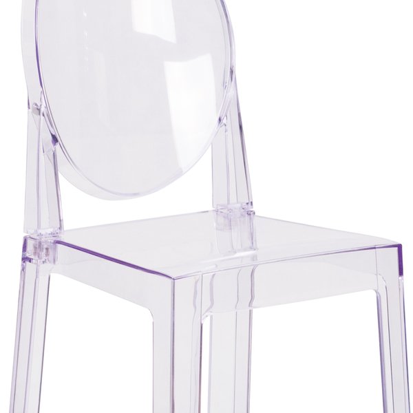 4PK Ghost Counter Stool with Oval Back in Crystal