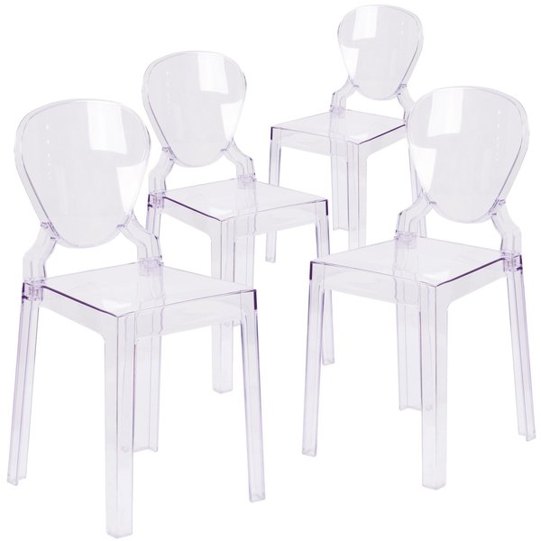 Ghost Chair with Tear Back in Transparent Crystal