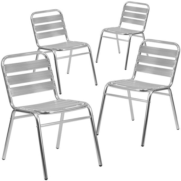 4 Pack Commercial Aluminum Restaurant Stack Chair