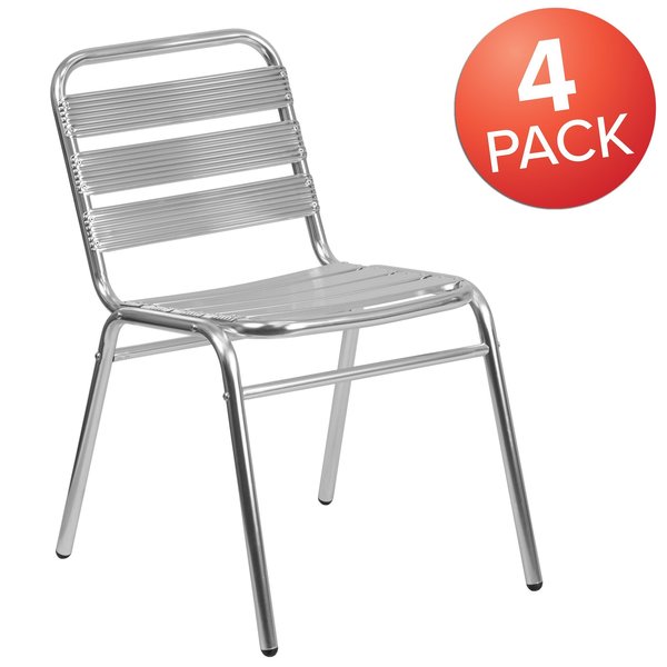 4 Pack Commercial Aluminum Restaurant Stack Chair