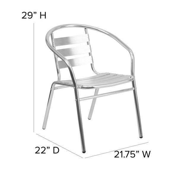 Commercial Aluminum Restaurant Stack Chair w/ Arms
