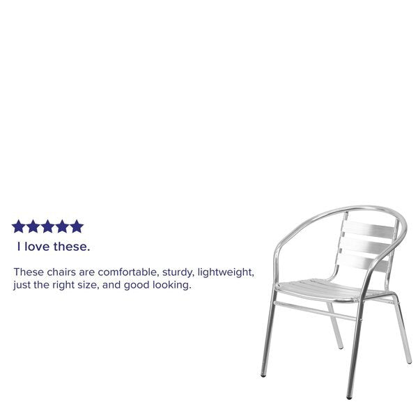 Commercial Aluminum Restaurant Stack Chair w/ Arms