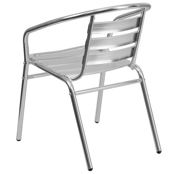 Commercial Aluminum Restaurant Stack Chair w/ Arms