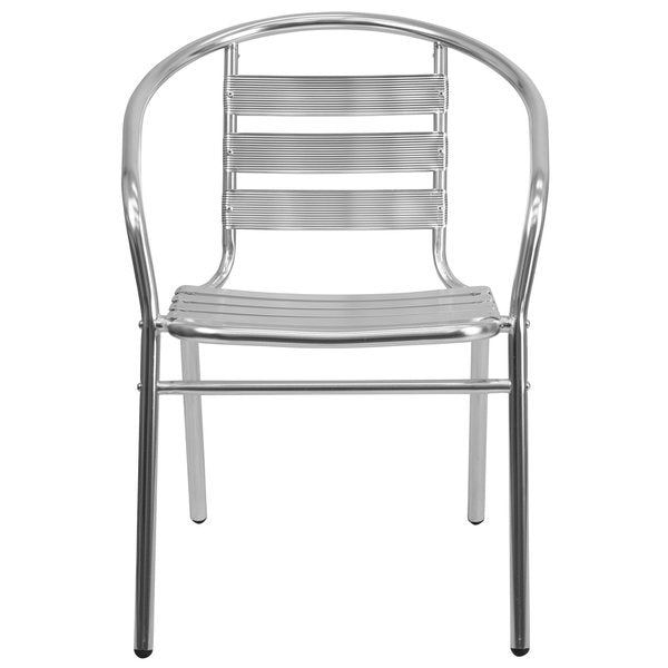 Commercial Aluminum Restaurant Stack Chair w/ Arms