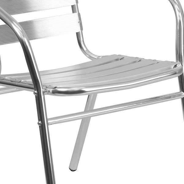 Commercial Aluminum Restaurant Stack Chair w/ Arms