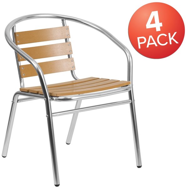 4 Pack Commercial Aluminum Restaurant Stack Chair