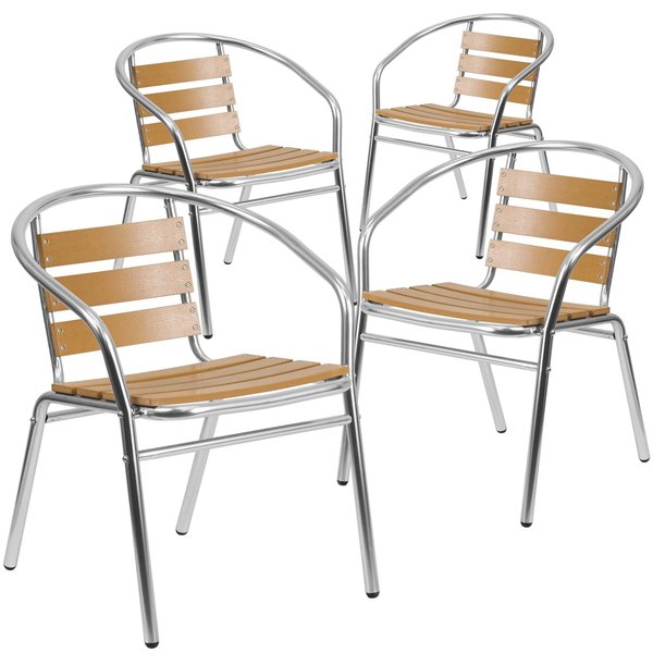 4 Pack Commercial Aluminum Restaurant Stack Chair