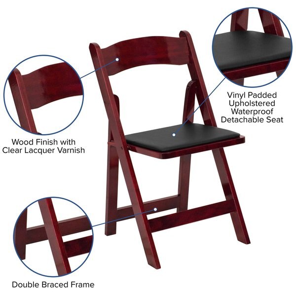 Mahogany Wood Folding Chair