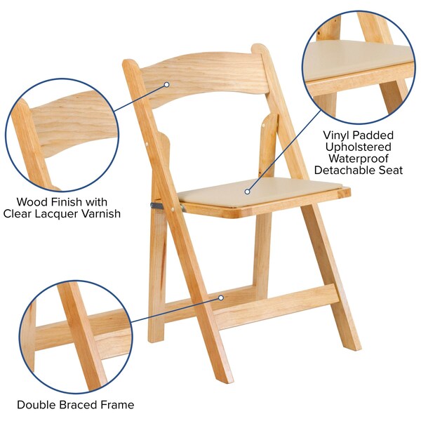 Natural Wood Folding Chair