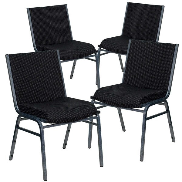 HERCULES Series Heavy Duty Black Dot Fabric Stack Chair