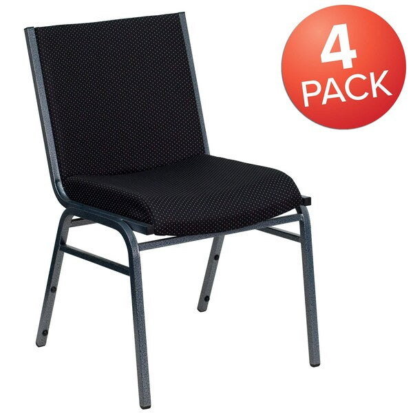 HERCULES Series Heavy Duty Black Dot Fabric Stack Chair