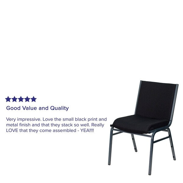 HERCULES Series Heavy Duty Black Dot Fabric Stack Chair