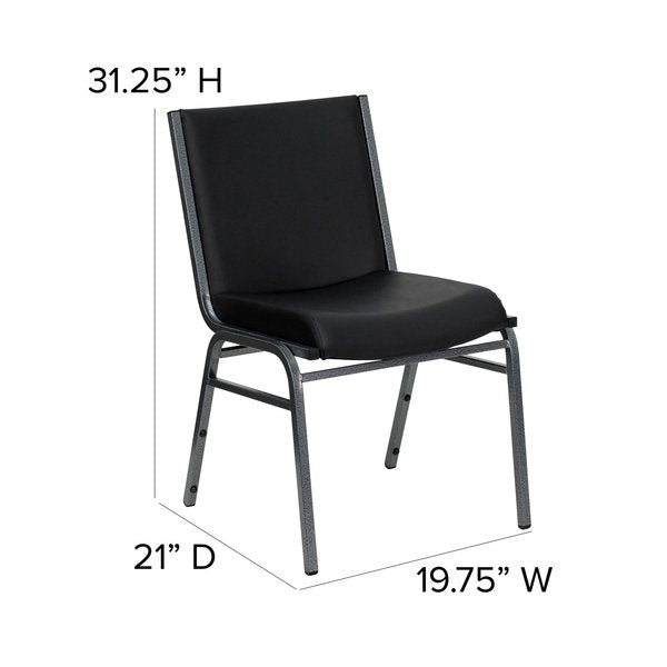 HERCULES Series Heavy Duty Black Vinyl Stack Chair