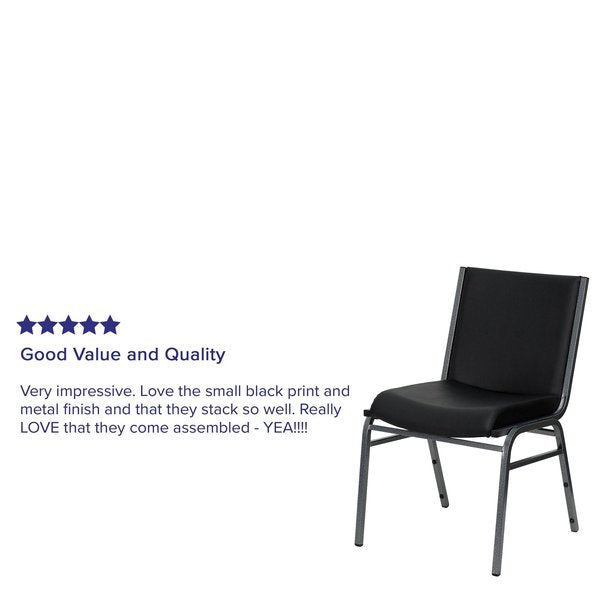 HERCULES Series Heavy Duty Black Vinyl Stack Chair