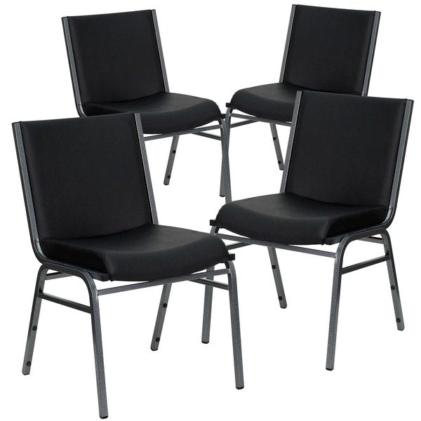 HERCULES Series Heavy Duty Black Vinyl Stack Chair
