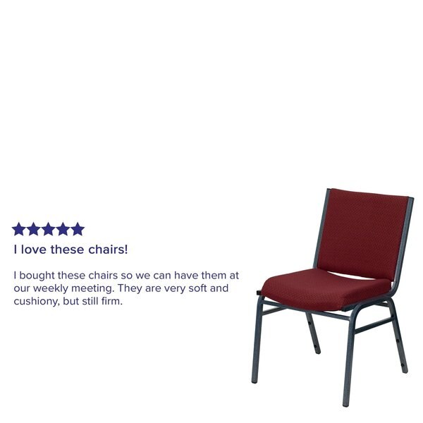 HERCULES Series Heavy Duty Burgundy Patterned Fabric Stack Chair