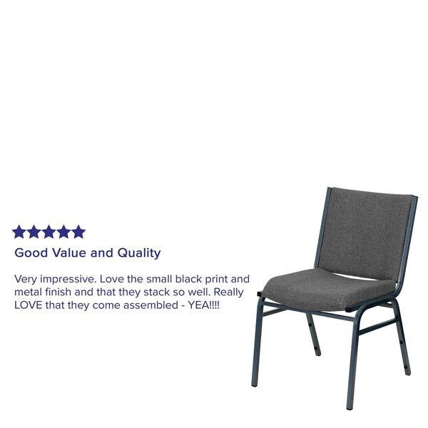 HERCULES Series Heavy Duty Gray Fabric Stack Chair
