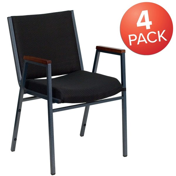 Black Fabric Stack Armchair