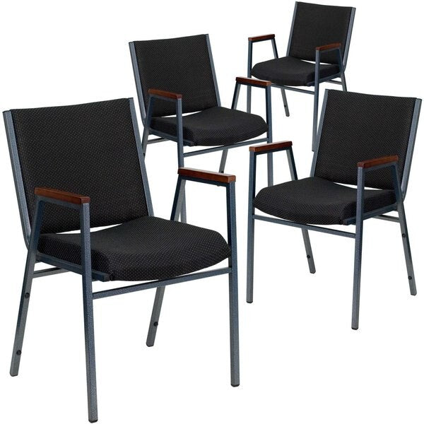 Black Fabric Stack Armchair