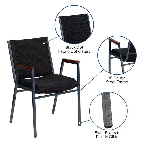 Black Fabric Stack Armchair