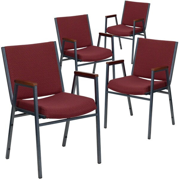 Burgundy Fabric Stack Armchair