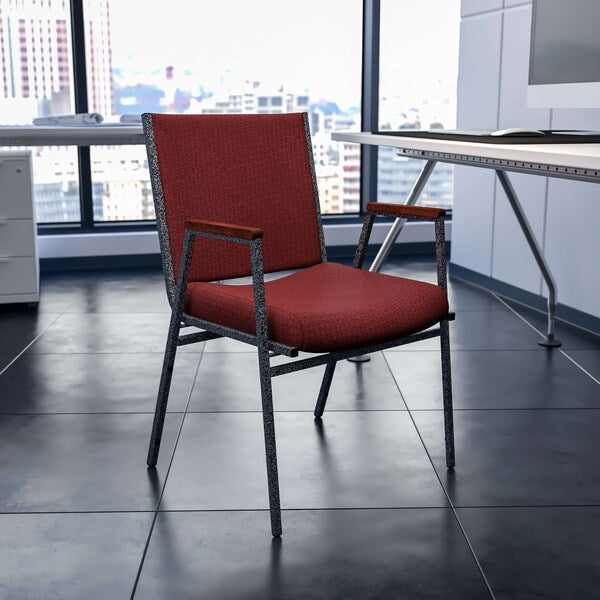 Burgundy Fabric Stack Armchair