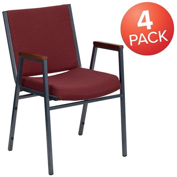 Burgundy Fabric Stack Armchair