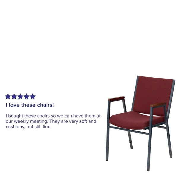 Burgundy Fabric Stack Armchair